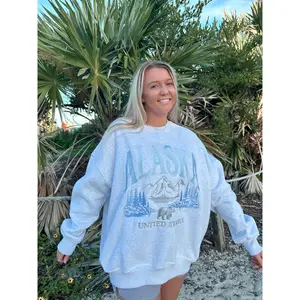 Pearl Grey Alaska Detailed Embroider Sweatshirt