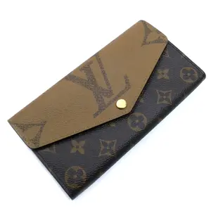 Pre-owned Louis Vuitton Canvas Small Leather Goods Portefeuille Sarah Monogram Giant Reverse Long Wallet