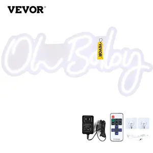 fathersdaygift VEVOR Oh Baby Neon Sign for Wall Decor, with Remote Control and Dimmable Switch for Baby Shower decorations, Birthday Party, Wedding Decor, 23.5x12 inches (Warm White)