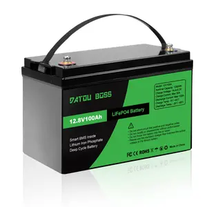 DATOUBOSS 12V/24V/48V 100Ah LiFePO4 Battery | 12.8V/25.6V/51.2V Deep Cycle Lithium Battery with Smart BMS, Perfect for RV, Solar, Marine, Off-Grid, and Backup Power Systems