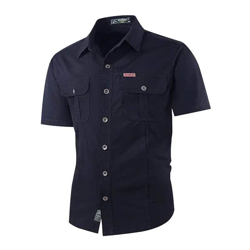 Single pack: summer outdoor casual short-sleeve work shirt with multiple pockets, lightweight design，fathersdaygift