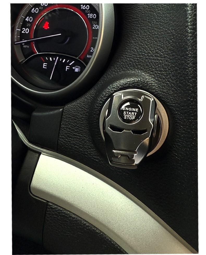 Futuristic Mecha Push to Start Button Cover - 3D Metal Ignition Switch Protector, Cool Car Accessories & Interior Decor