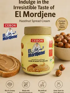 CEBON Traditional Grilled Hazelnut Spread Cream, 700g Jar with Shrink Wrap, Ambient-Safe, Shelf-Stable, Authentic Algerian Pantry Preserve, North African Flavor Snack
