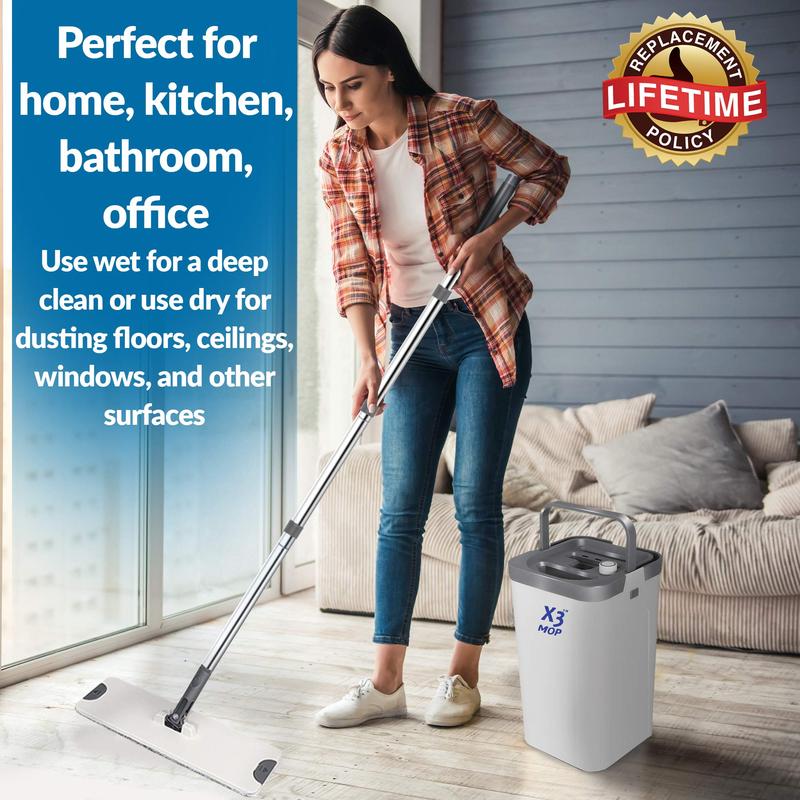 Self Cleaning floor mop bucket spin wood tile Microfiber baseboard hardwood laminate wet house kitchen vinyl commercial x3 dry sweeper best system kit easy automatic reusable wring quick chamber squeegee washable free hands free bathroom system supplies