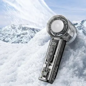 Mini portable fan, high-speed cooling, long-lasting battery life, turbine output, adjustable speed, LED digital display, very suitable for outdoor/camping/gym/office