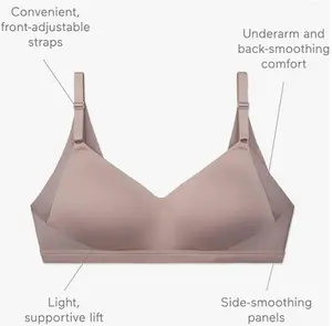 Warner's Women's No Side Effects Underarm and Back-Smoothing Comfort Wireless Lift T-Shirt Bra Butterscotch X-Large Rn2231a