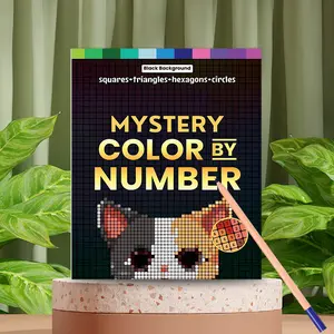 Adult Coloring Book, Mosaic Art Style Stress Relief, Mystery Mosaic Design, Digital Coloring Pages, No Pens Included