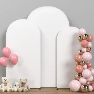 Wedding Arch Cover without Stand, 3 Counts Solid Color Elastic Wedding Arch Cover, Party Decoration for Wedding Birthday, Ornaments, Backdrop, Wedding Arched Backdrop, Balloons, Decorations Supplies, Decorating, White