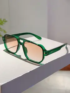 Women's New Fashion Square Glasses Frame, Trendy Retro Design, Stylish Square Frames, Transparent, Business Style PC Frame, Decorative Lens, Fashionable Frames Glasses, Fashion Eyeglasses
