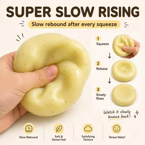 Mashed Potato Squishy Toy, Super Slow Rising Soft Sensory Stress Relief Fidget Toy, 6cm Potato-Shaped Squeeze Toy for Desk, ASMR Play & Gift
