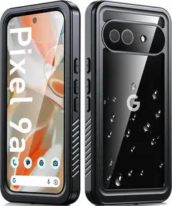 Waterproof Case for Google Pixel 9a Case, Full Body Protective Rugged  with Built-in HD Screen & Lens Protector Cover Smartphone Cellphone Casing Protection Shockproof