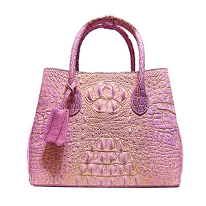 High quality genuine leather killer bag for women new crocodile pattern handbag messenger bag Princess Diana bag girl pink, girl fashionable shopping bag