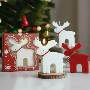 Christmas Themed Aromatherapy Candle, 1 Count Reindeer Shaped Scented Candle, Home Decor Supplies for Living Room Bedroom