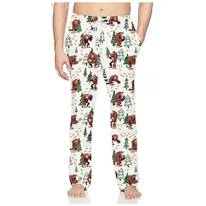 Bigfoot Sasquatch Pine Tree Pajama Pants For Men Women Funny Mythical Creature Print Sleepwear Casual Loose Fit Comfy Pjs Bottoms For All Seasons Sporty Soft Breathable Lounge Trousers