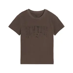 PUMA Womens Nyc Wardrobe Essentials Slim Crew Neck Short Sleeve Casual Tops Casual - Brown