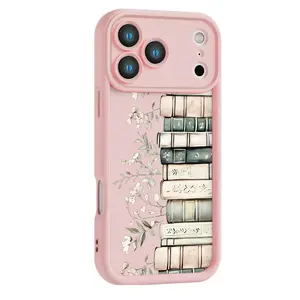 Chic Antique Book Stack Print Phone Case Featuring A Thickened Soft Tpu Back And Raised Camera Step Design Blending Cloud-Like Comfort With Reliable Lens Protection For iPhone 17 16 15 14 13 12 11 X XS