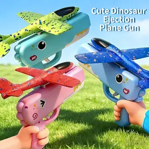 Dinosaur Foam Blaster Gun Outdoor Durable Hand Throw Glider Toy for Kids, Fun and Safe Play Equipment