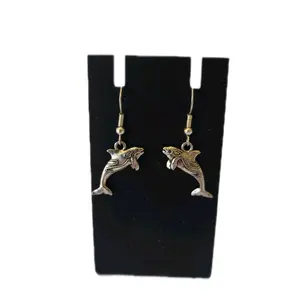 Silver Orca Killer Whale Earrings - Hook Earrings, Stainless Steel Ear Wires, Silver Finish