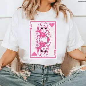 Valentine's Day Queen of Hearts Shirt, Cute Pink Dolly Valentine T-Shirt, Valentine's tee, Valentine's Day 2025 Anime Inspired Tee