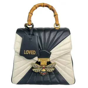 Pre-owned GUCCI Leather Backpacks Queen Bee Margaret Bamboo Top Handle Backpack