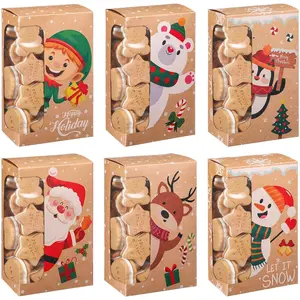 24 count Christmas Cookie Boxes with Window Xmas Party  Boxes  Paper DIY Holiday  Containers for Christmas  Giving Holiday Candy Pastry Bakery Supplies Decor(Snowflake)