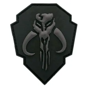 Mythosaur Skull Mercenary Shield Patch [3D-PVC Rubber -Hook Fastener -SZ2]