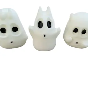 3pc Set of Glow in the Dark 3D printed Halloween BOOty Ghosts with horns Decoration