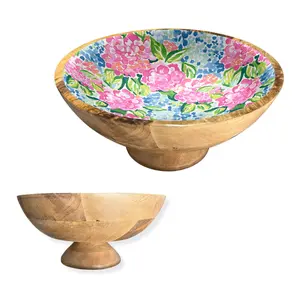 Hydrangeas 12" Decorative Pedestal Bowl