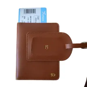 Personalized Vegan Leather Passport Holder Wallet & Luggage Tag Set - Customizable Travel Gift with Initials, or Name in Gold, Silver, or Blind Embossing - Perfect for Any Occasion