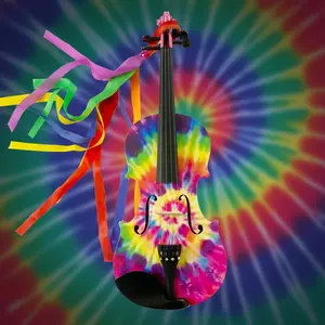 Tie Dye Violin Outfit | Hand Applied Tie-Dye Design & Crystal Fine Tuners