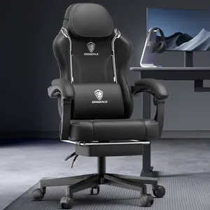 Dowinx Gaming Chair with Pocket Spring Cushion, Ergonomic Computer Chair with Footrest and Lumbar Support for Office or Gaming