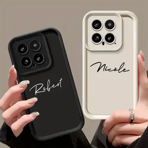 Personalized customization DIY name phone case compatible with Samsung S26,S26PLUS,S26ULTRA,S25,S25PLUS,S25ULTRA,S24,S24FE,S24PLUS,S24ULTRA,A54,A53,A52,A36,A35,A34,A33,A17,A16,A15,NOTE20,NOTE20ULTRA Luxury Korean Soft Silicone TPU Shockproof Cover Gift