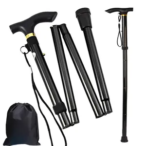 Walking Cane, Folding Cane for Man & Women, Portable Lightweight | 5-Level Adjustable Height, Collapsible Cane for Seniors Balancing Mobility Aid