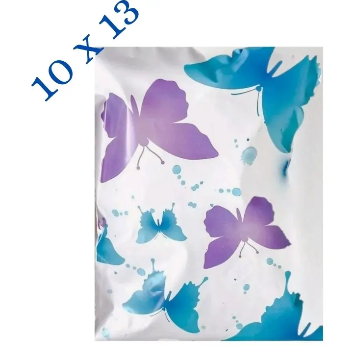 Poly Mailers 10x13 Blue & Purple Butterfly - Office Supplies