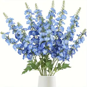 6pcs blue petunia artificial flowers, 38.2-inch long stem, Thorn style, wedding decoration, home and party decoration, no electricity, floral decoration, Artificial Flower Set