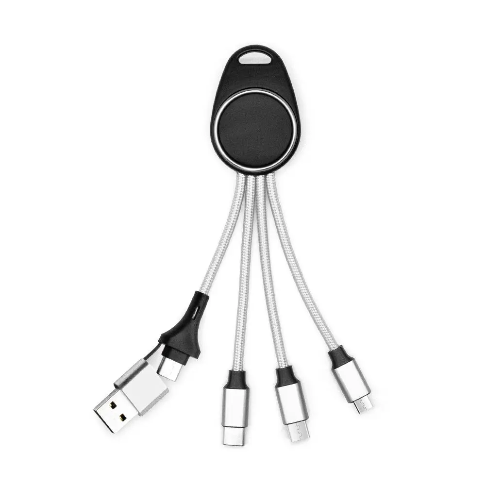 Micro USB Keychain Charging Cord Built In LED Indicator Portable Pocket Cable For Daily Phone Charging And Custom Business Gift Accessories