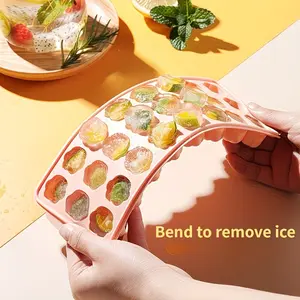 Heart Shape Ice Mold, 24 Grids Silicone Reusable Ice Ball Maker, Large Ice Cube Tray for Cocktails & Bars, Summer DIY Wine Ice Cube Maker