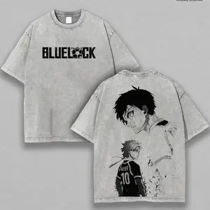 KAISER x ISAGI Blue Lock Anime Double Printed Vintage Washed Tee Unisex Oversize Anime Manga Washed Heavyweight Cotton T-shirt, Gift For Anime Fan, Anime Lover HCA