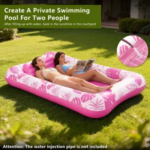Rrtizan-83.5″ x 52.4″ Extra Large Inflatable Tanning Pool Lounge Float With Cup Holder,  Pool Floats Adult with Pillow, 4 in 1 Suntan Tub Raft Floatie, Sunbathing Bed Lounge for Water Blow Up Kids Ball Pit Party Gifts, inflatable Sofa Pool Pool Floaties