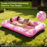Rrtizan-83.5″ x 52.4″ Extra Large Inflatable Tanning Pool Lounge Float With Cup Holder,  Pool Floats Adult with Pillow, 4 in 1 Suntan Tub Raft Floatie, Sunbathing Bed Lounge for Water Blow Up Kids Ball Pit Party Gifts, inflatable Sofa Pool Pool Floaties