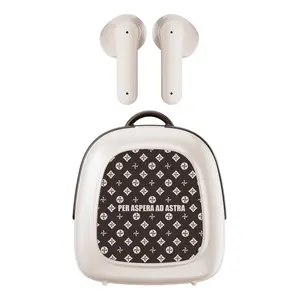 New Wireless Bluetooth 5.4 In-Ear Earbuds, Vintage Backpack-Style Silicone Charging Case, HIFI Game Audio, ENC Noise Canceling, Touch Control, Stable Connection, Long Battery Life, Smart Voice Assistant Headphones for Gym & Daily Use summervibes swimming,