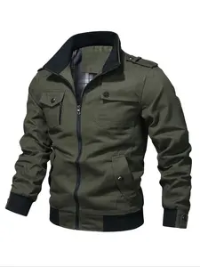 Men's Spring & Fall Outdoor Jacket, Hiking and Casual Sports Coat, Multi-Pocket Workwear Wear-Resistant Jacket