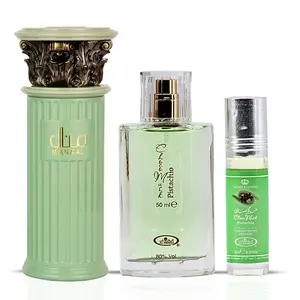 Manaal Eau De Parfum Spray 100ML by Ard Al Zaafaran & Choco Musk Pistachio Eau De Parfum Spray 50ML & Perfume Roll On 6ML by Al Rehab | Double Cream & Cocoa – A Gourmand Lover’s Fantasy (Bundle)