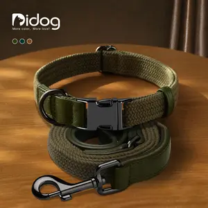 Didog City Outdoor Dog Walk Set for Small Meduim Large Dogs,Soft Cotton 5Ft Leash and Adjustable Dog Collar with Quick Release Metal Buckle & D Ring
