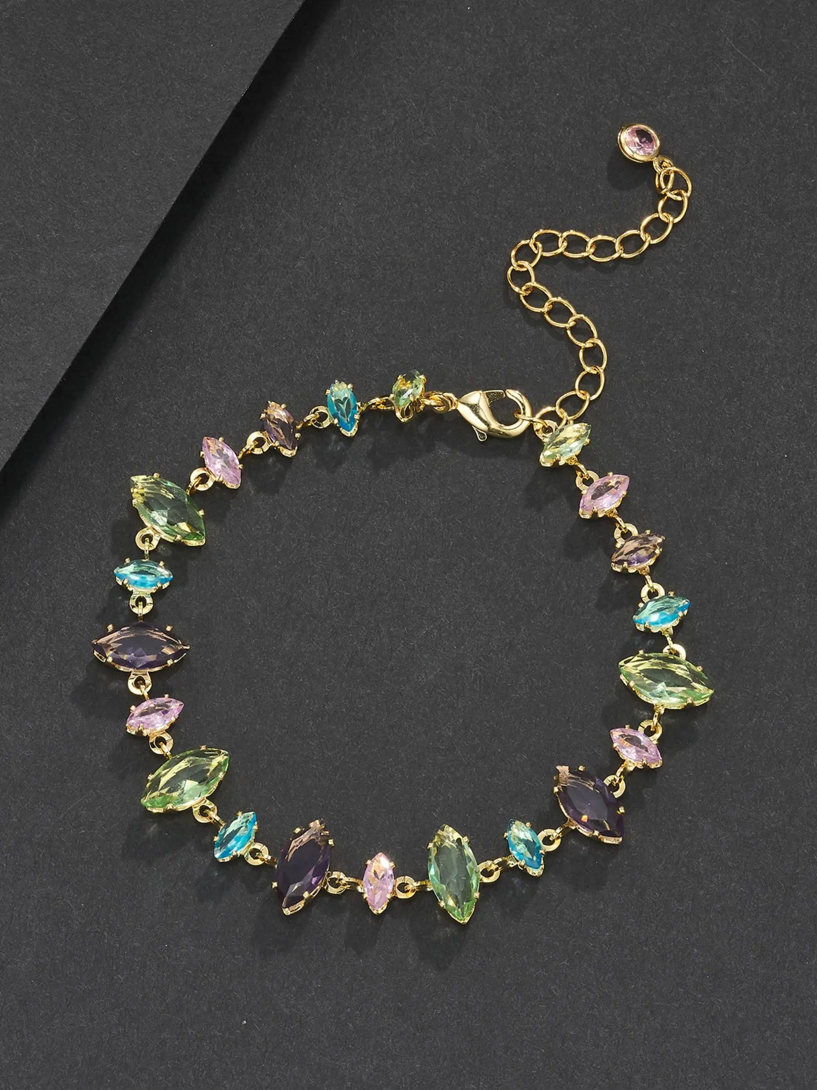 1pc Hip-hop Style Bracelet, Horse Eye Shaped Adjustable Tail Link, Must-Have for Dates, Unisex Jewelry Accessory, Fashion Bracelets, Exquisite Bracelet, Exquisite Trendy Bracelet, Crystal Bracelets