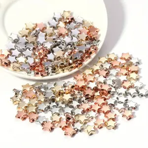 4/5/6mm Five-pointed star beads, oil-sealed color-retaining electroplated beads, star-shaped loose beads for DIY handcrafted jewelry accessories