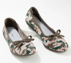 Clarks Cloudsteppers Washable Knit Bow Flats - Carly Hope