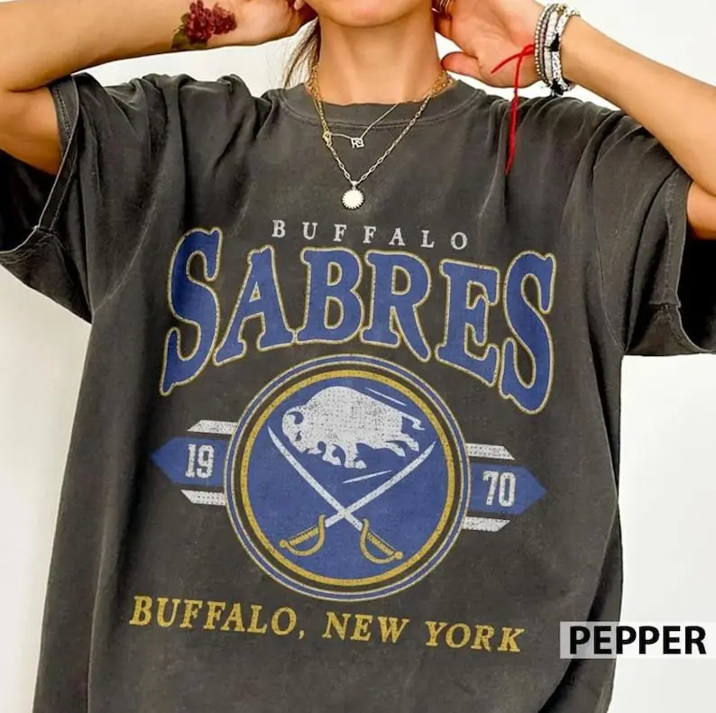 90s Comfort COoor Buffalo Sabres Shirt, Vintage Style Buffalo Hockey Shirt, Retro Buffalo Hockey T-Shirt, Retro Buffalo Ice Hockey Shirt Na01