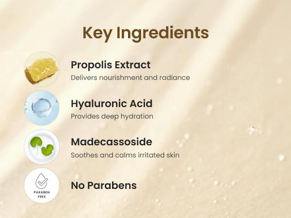 Honey Glow Serum - Propolis Energy Ampoule with Hyaluronic Acid & Ceramides, Hydrating & Anti-Aging, Centella for Soothing Sensitive Skin, Korean Skincare (0.5 fl.oz & 1.18 fl. oz)