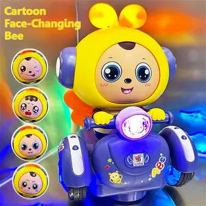 Kids Toys, Toddler Toys, Cartoon Electric Honey Bee Vehicle Car Toy Change Face, Play Music, Dazzling Light, Toy For Ages 2+, Holiday/Birthday/Christmas Gifts Idea For Kids For 2+ Year Old Boys Girls